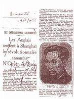 Báo L’Humanité (Nhân đạo) của Đảng Cộng sản Pháp, ra ngày 19/6/1931 đăng tin về việc nhà cầm quyền Anh bắt nhà cáchmạng An Nam Nguyễn Ái Quốc (ở đây, báo L’Humanité có sự nhầm lẫn là bắt Nguyễn Ái Quốc tại Thượng Hải)